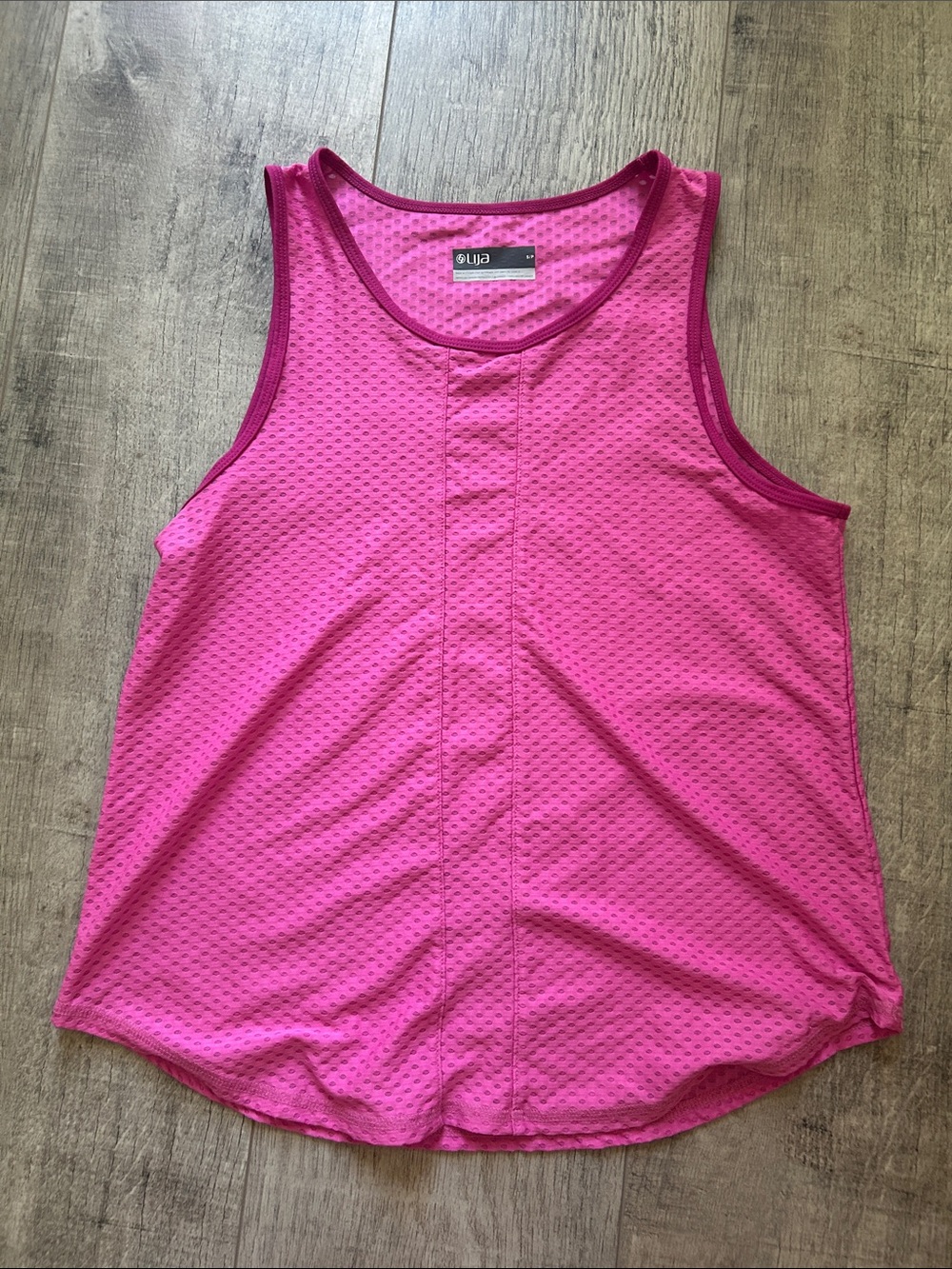 Lija Women's Bright Pink Perforated Athletic Tank
